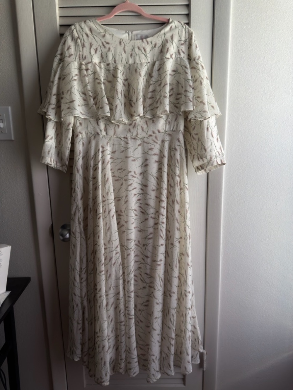 Dainty Jewells Cream Floral Ruffle Maxi Dress